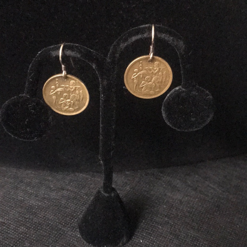 Vintage Double sided Coin Earrings